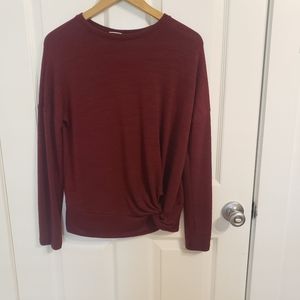 Side knot drop shoulder sweater